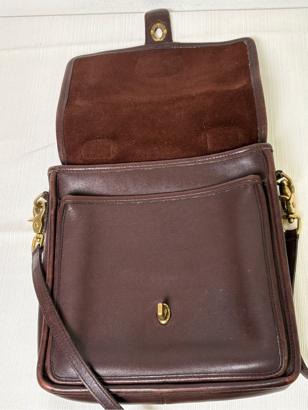 COACH 5130 Vintage 1996 USA Station Bag Mahagony Brown Leather Crossbody Purse - Picture 7 of 16